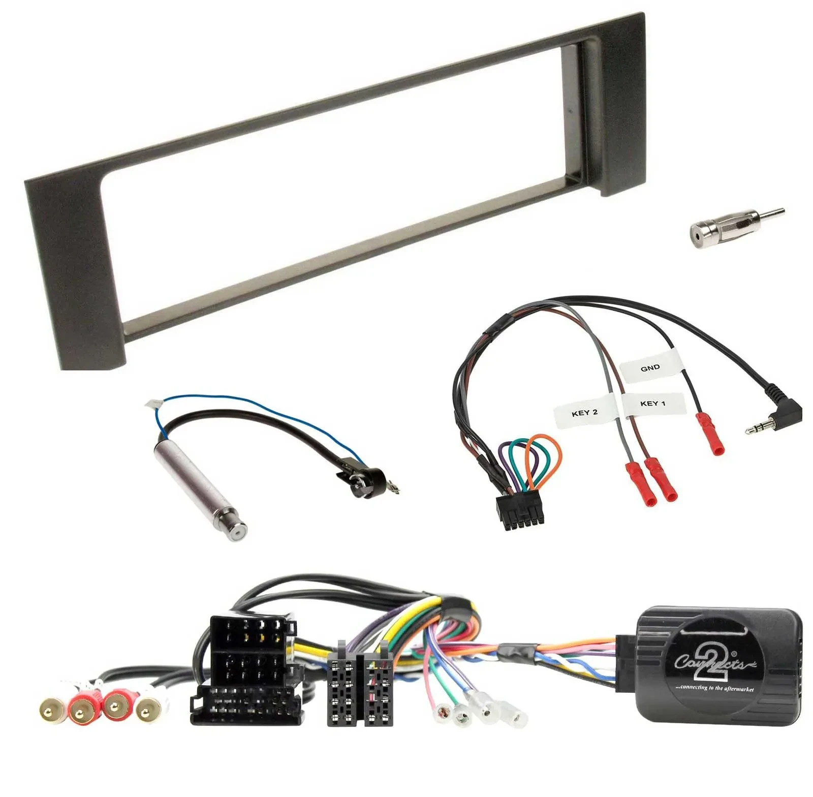 Radioset Lenkradadapter DIN Autoradio für Audi A4 00-09 ISO Fakra teilaktiv