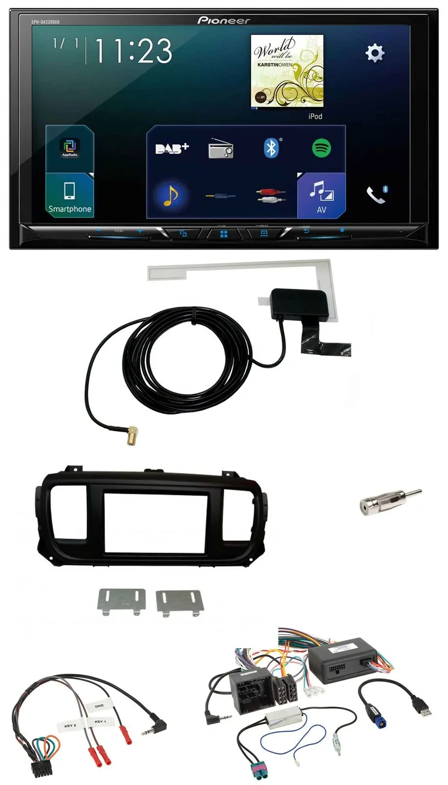 Pioneer 2DIN DAB USB Lenkrad Bluetooth Autoradio für Citroen Jumpy Spacetourer P