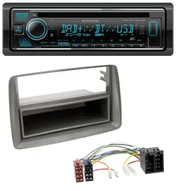 Kenwood MP3 Bluetooth DAB USB CD Autoradio für Fiat Panda (169 2003-2012) grau