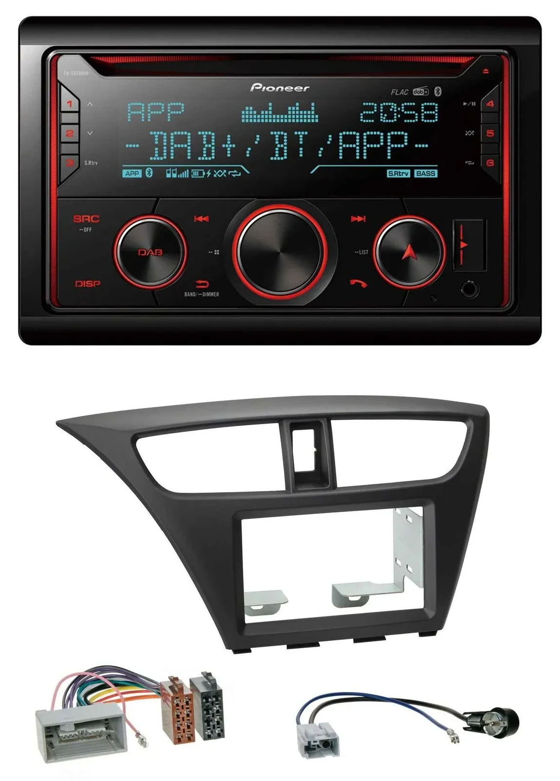 Pioneer 2DIN DAB MP3 Bluetooth USB CD Autoradio für Honda Civic Hatchback ab 12