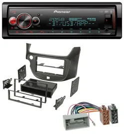 Pioneer Bluetooth USB MP3 DAB Autoradio für Honda Jazz (ab 2009) dunkelgrau