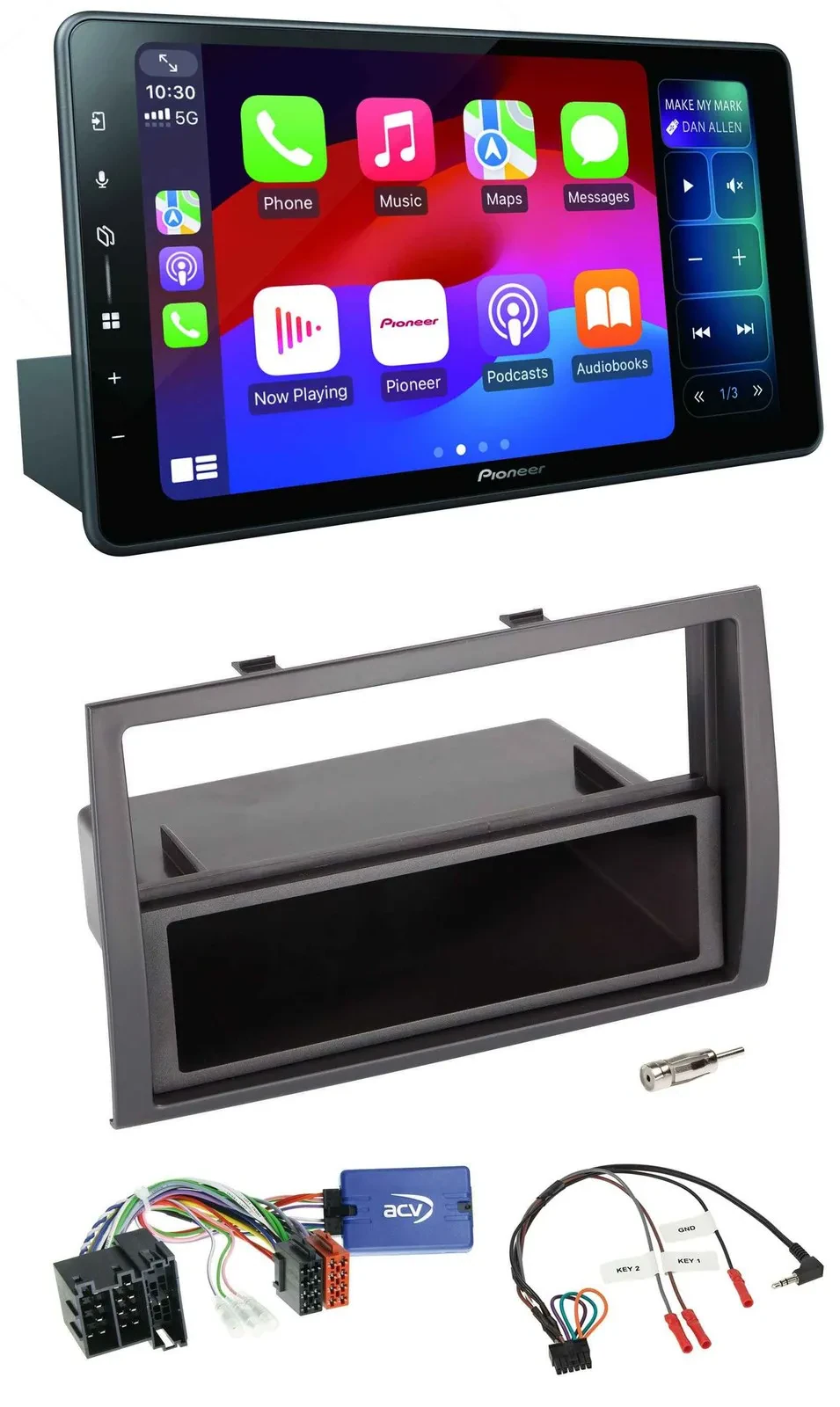 Pioneer Bluetooth DAB Lenkrad USB Autoradio für Fiat Ducato 2008-2011 schwarz