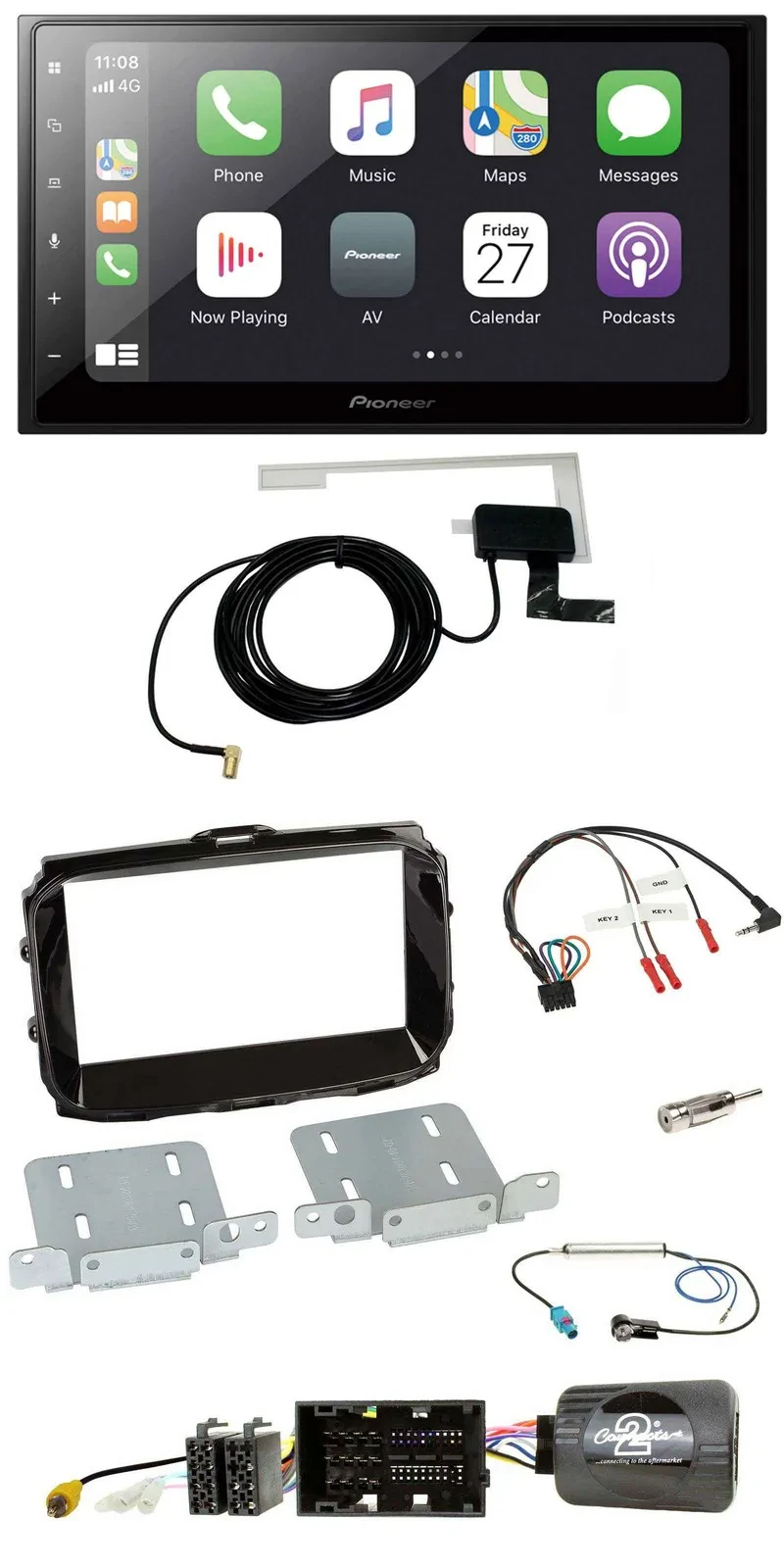 Автомагнитола Pioneer 2DIN, Bluetooth, DAB, для Alfa Romeo Giulietta 2014–2021, поддержка управления на руле, USB