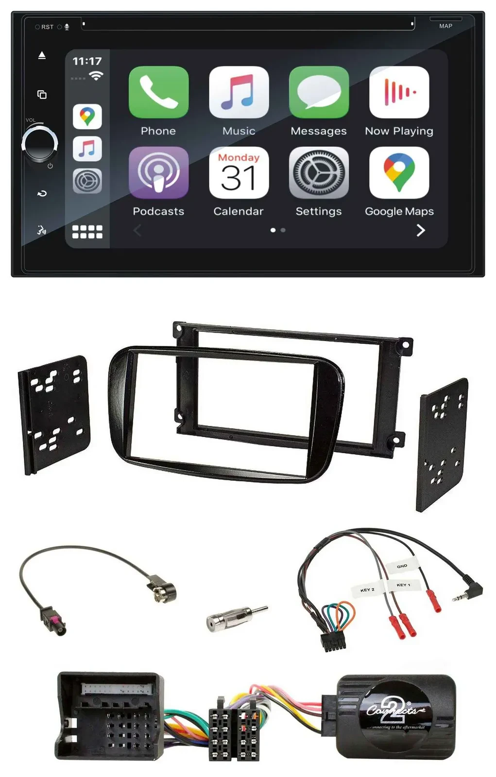 Blaupunkt DAB USB Bluetooth Lenkrad 2DIN TMC Navigation für Ford C-Max Focus Gal