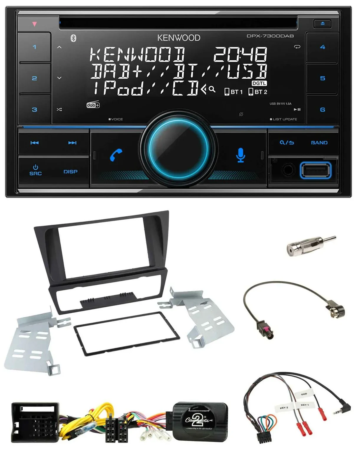 Автомагнитола Kenwood 2-DIN CD DAB USB Bluetooth для BMW 3 Series (E90/E91/E92/E93)