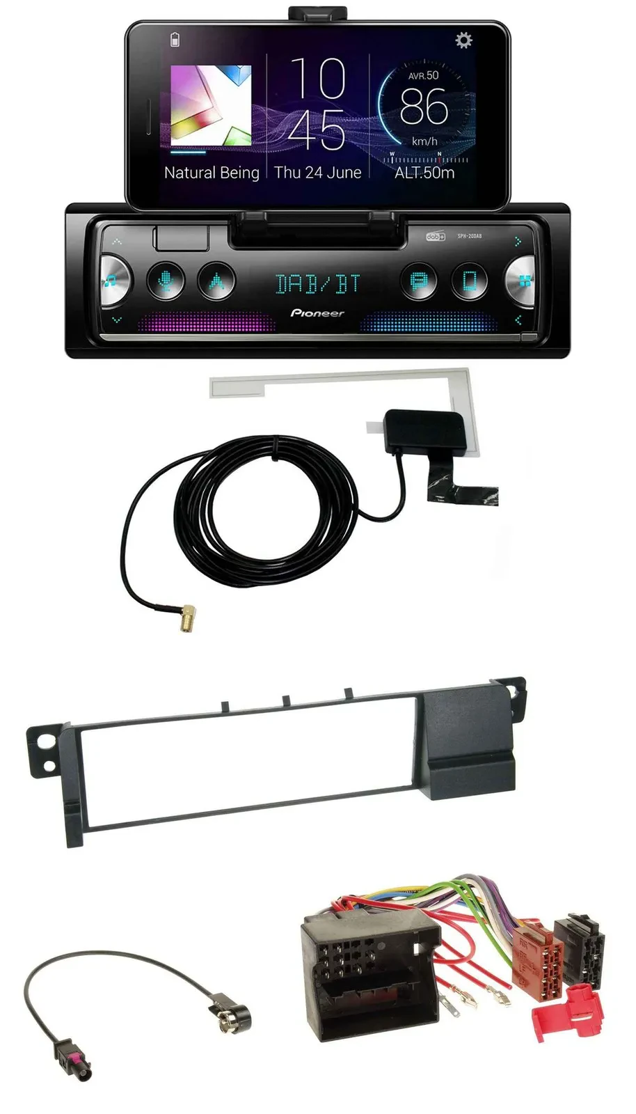 Pioneer DAB Bluetooth MP3 USB Autoradio für BMW 3er E46 (Quadlock)