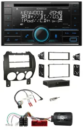 Kenwood CD 2DIN DAB USB Lenkrad Bluetooth Autoradio für Mazda 2 2007-2014