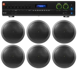 JBL VMA2120 2-Channel/Restaurant 2-Channel Amplifier+(6) JBL Black 6.5" Speakers
