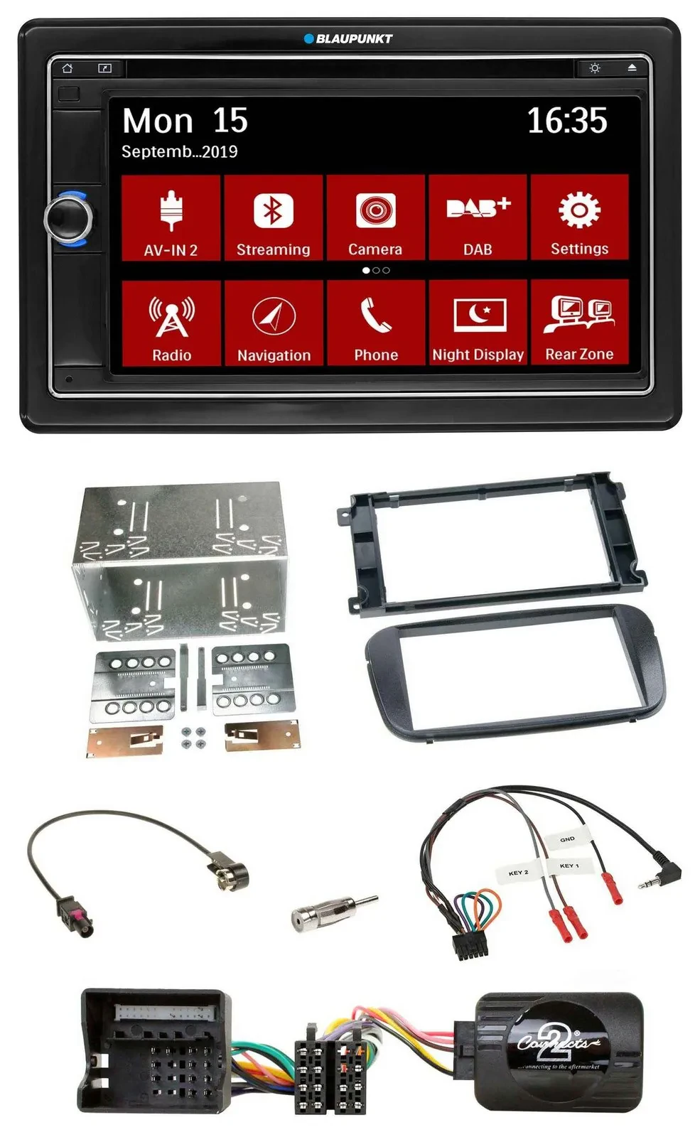 Автомагнитола Blaupunkt 2DIN, DAB, TMC, USB, Bluetooth, навигация, совместима с Ford Focus/C‑Max/Galaxy