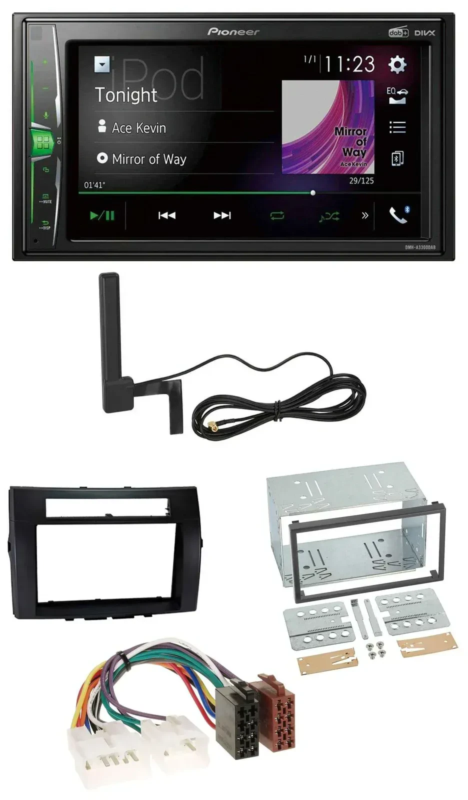 Автомагнитола Pioneer 2DIN Bluetooth DAB MP3 AUX для Toyota Corolla Verso 2004–2009, черный