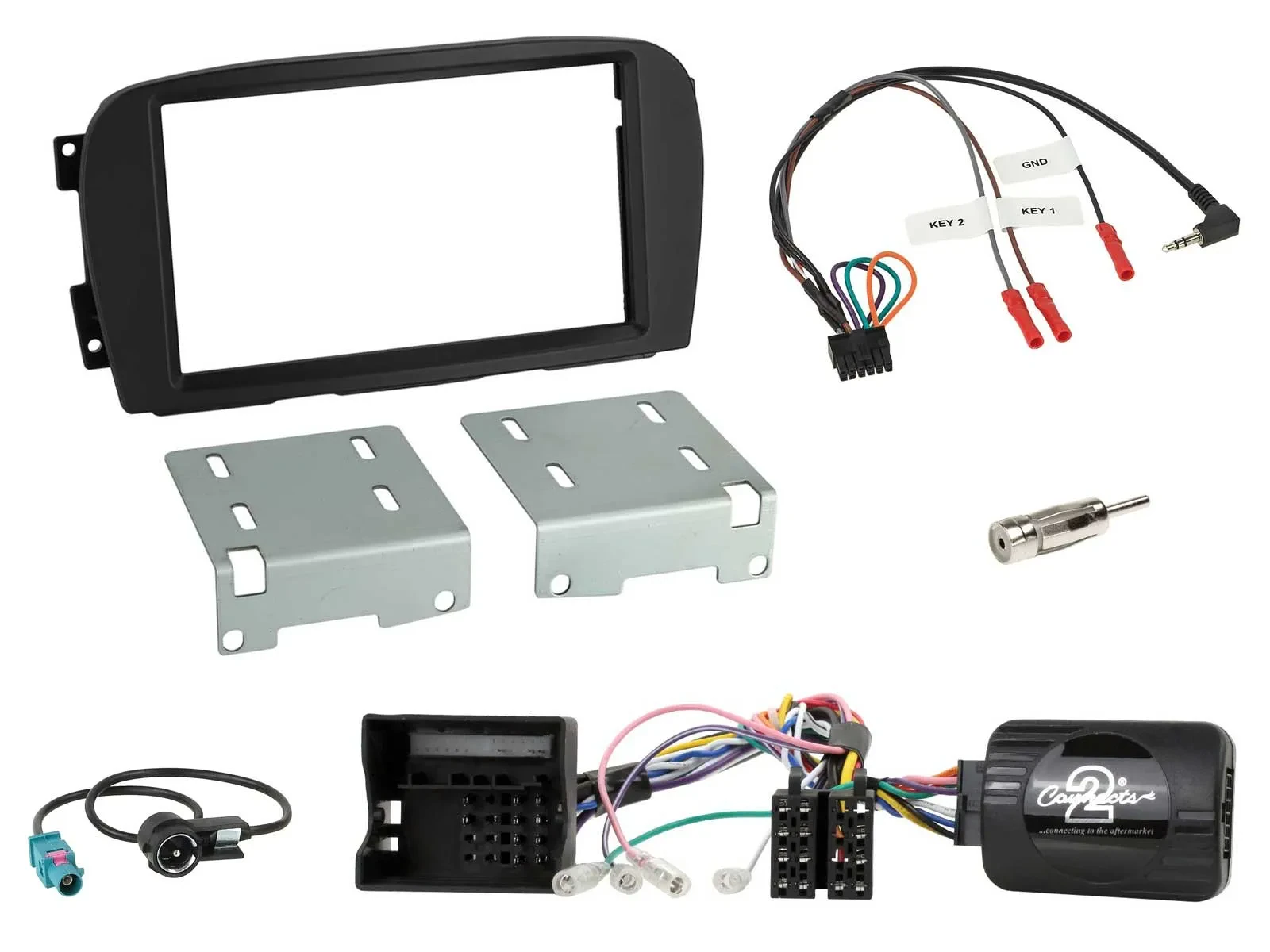 Einbauset Lenkradadapter Doppel DIN Autoradio für Mercedes SL R230 2000-2006