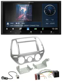 Kenwood Bluetooth 2DIN USB DAB MP3 Autoradio für Hyundai i20 12-14 man. Klima