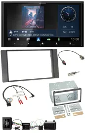 Kenwood Bluetooth 2DIN USB DAB Lenkrad Autoradio für Ford Kuga 08-12 anthrazit