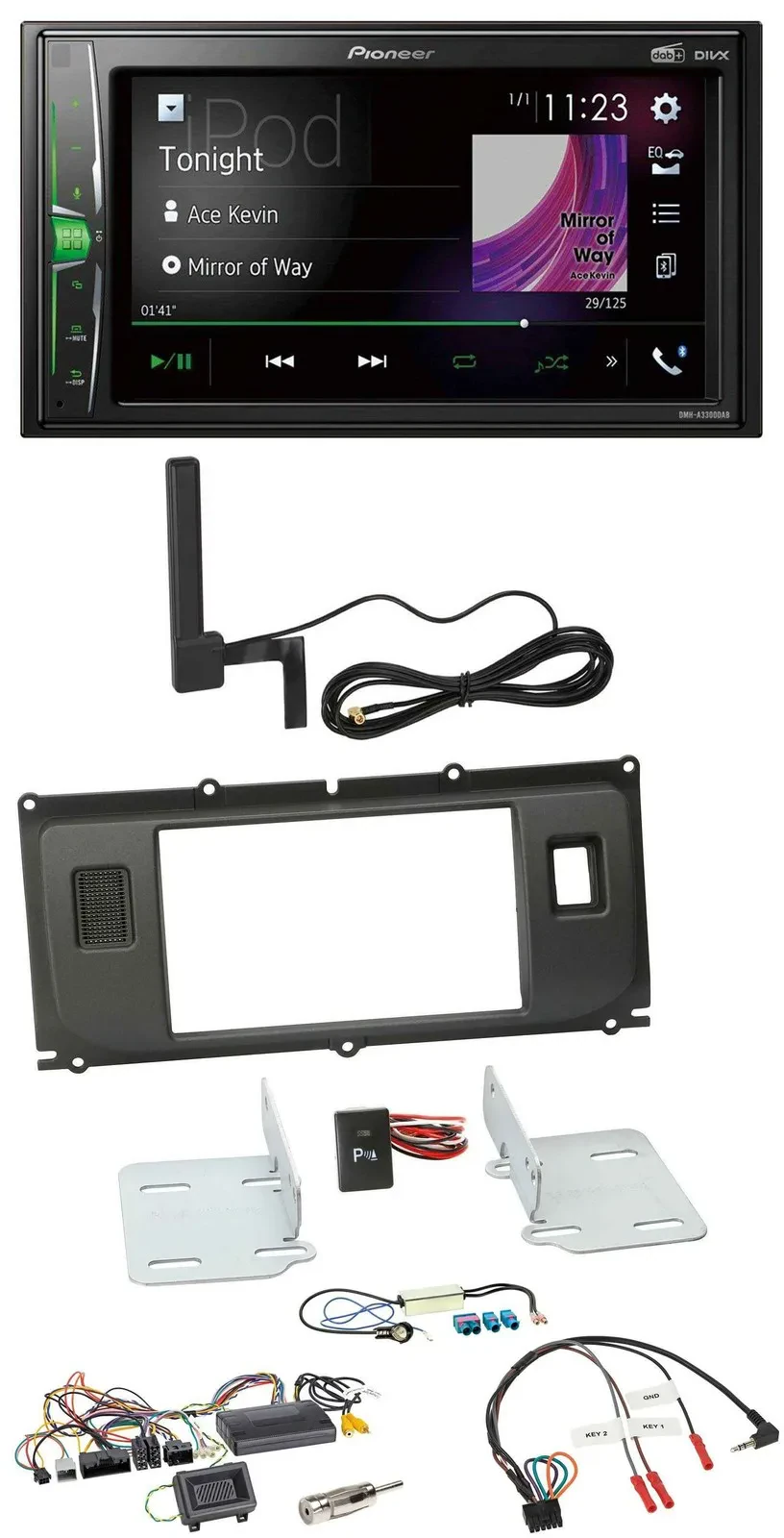 Pioneer MP3 DAB Lenkrad 2DIN Bluetooth Autoradio für Land Rover Evoque 2011-2013