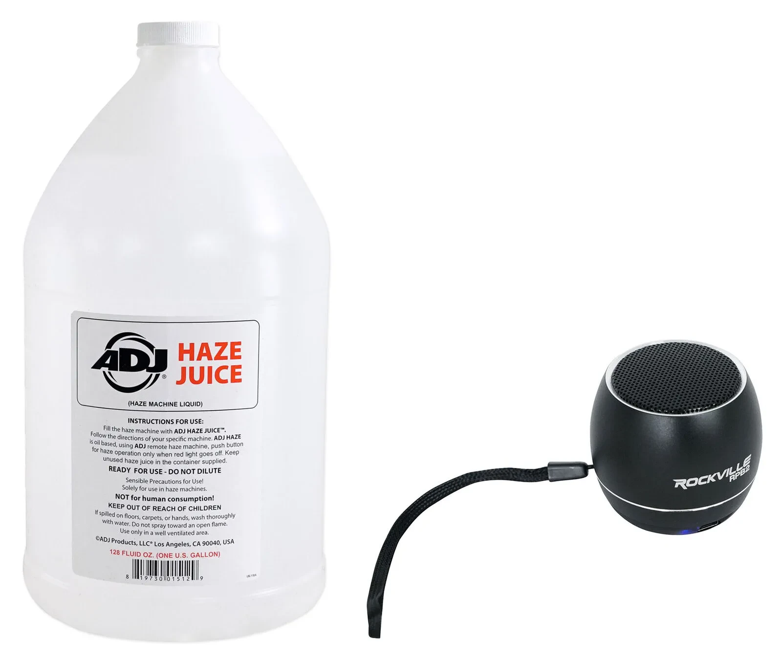 American DJ ADJ Haze Fluid Juice Liquid Gallon + Portable Bluetooth Speaker