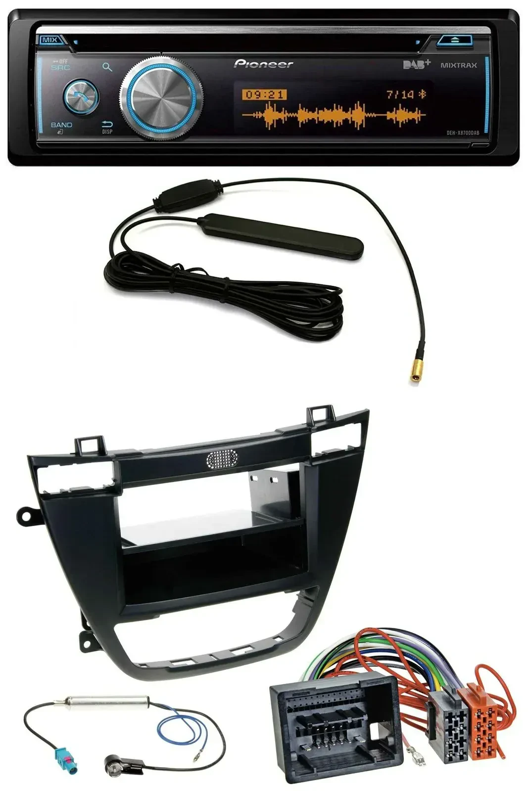 Автомагнитола Pioneer CD USB Bluetooth DAB MP3 для Opel Insignia (2008–2013), черная