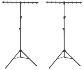 (2) Chauvet DJ CH-06 Portable Lightweight T-Bar Tripod Stands Quick/Easy setup