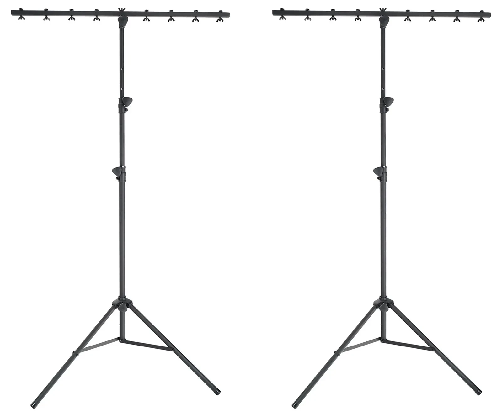 (2) Chauvet DJ CH-06 Portable Lightweight T-Bar Tripod Stands Quick/Easy setup
