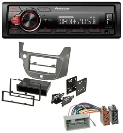Автомагнитола для Honda Jazz Pioneer 1-DIN DAB USB AUX серебристая