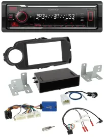 Kenwood Lenkrad Bluetooth USB DAB Autoradio für Toyota Yaris ab 2014 schwarz 28-