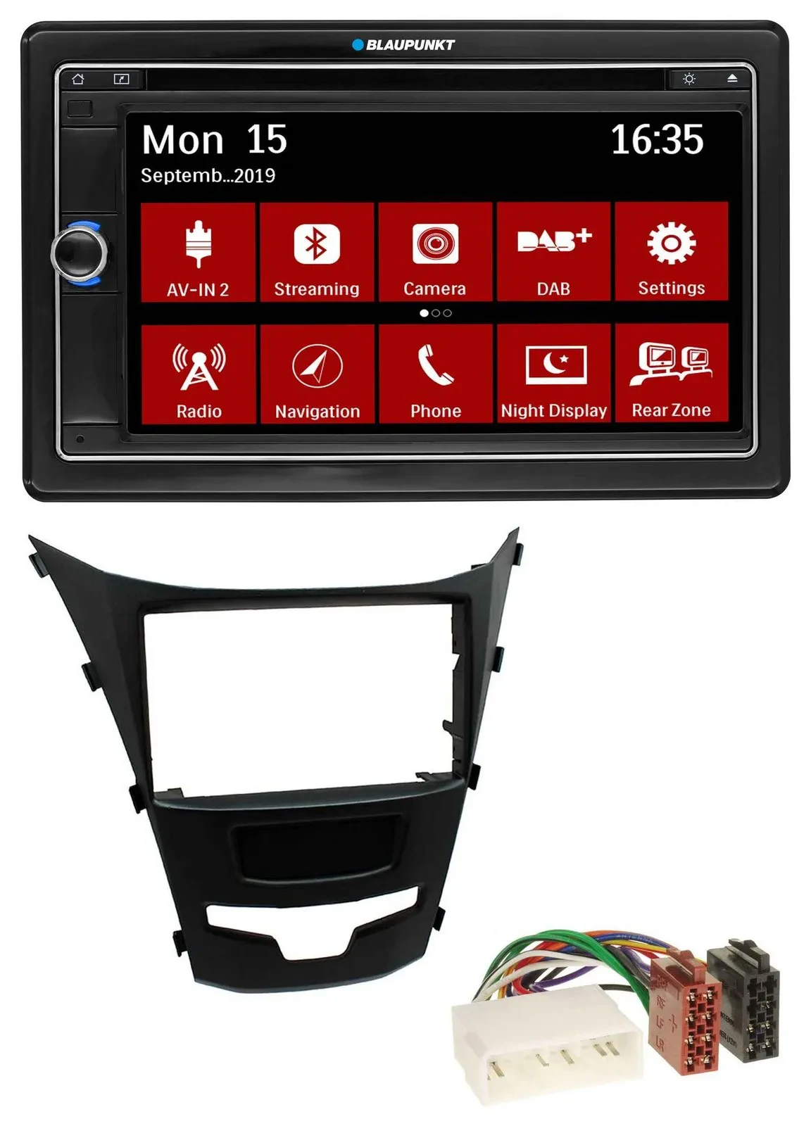 Blaupunkt Bluetooth DAB 2DIN USB DVD MP3 Autoradio für SSangYong Korando ab 2013