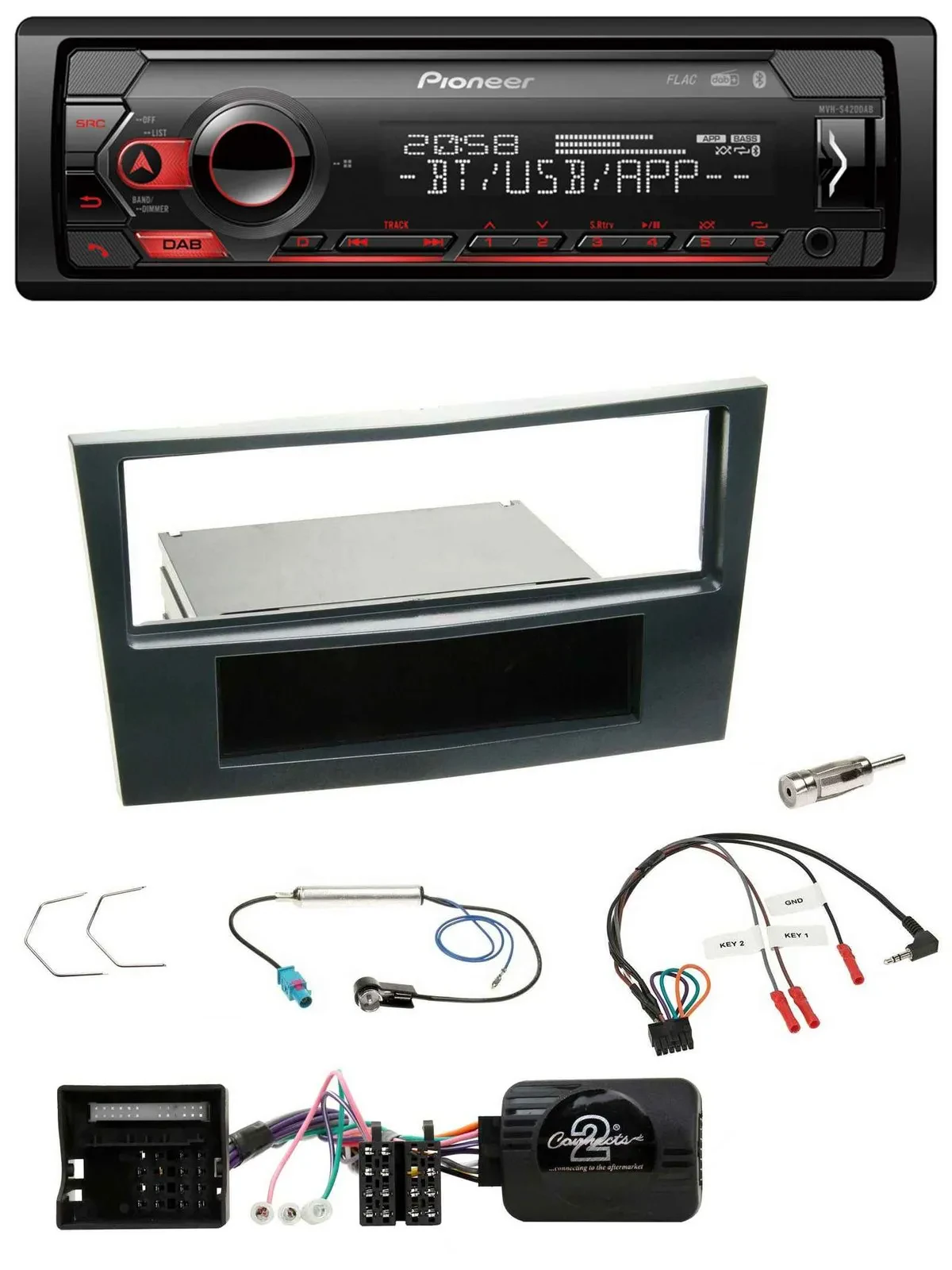 Автомагнитола Pioneer USB DAB Bluetooth для Opel Corsa D (2006–2008), совместимая с управлением на руле, черный
