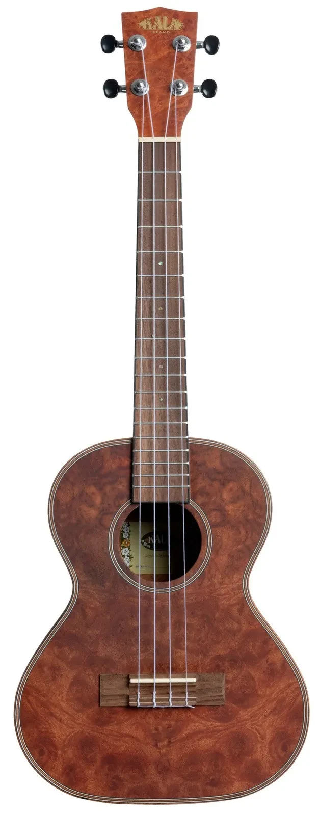 KALA KA-CHOC-BUR-T - Chocolate Exotic Burl Tenor Ukulele, with Bag (UB-T) (B-War