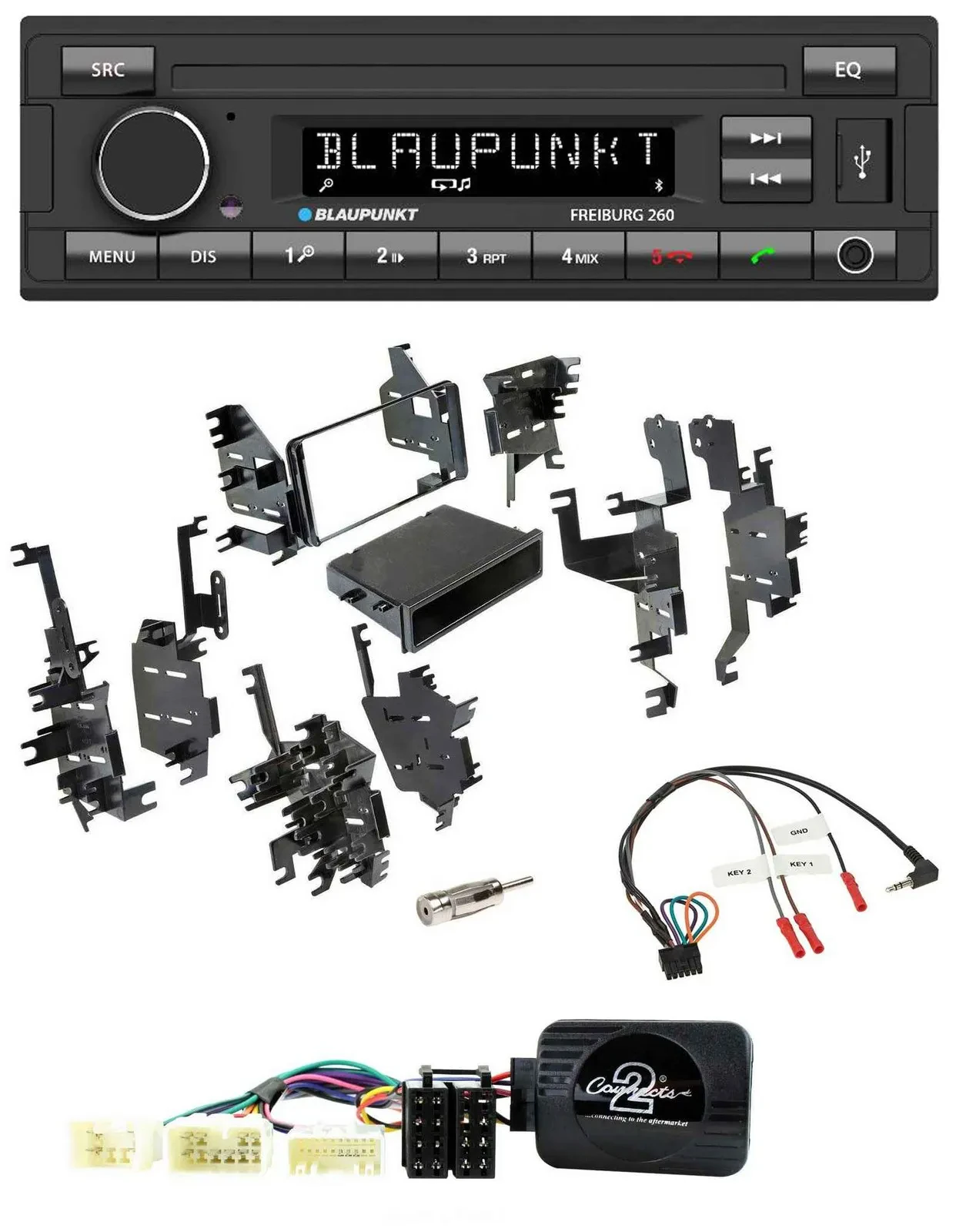 Автомагнитола для Toyota RAV4 2001–2005 Blaupunkt Bluetooth, MP3, USB, поддержка управления с руля