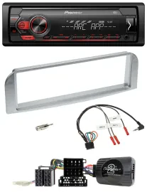 Автомагнитола Pioneer 1-DIN, DAB, MP3, USB, для Alfa Romeo GT/147 2007–2010, серебристо-серый