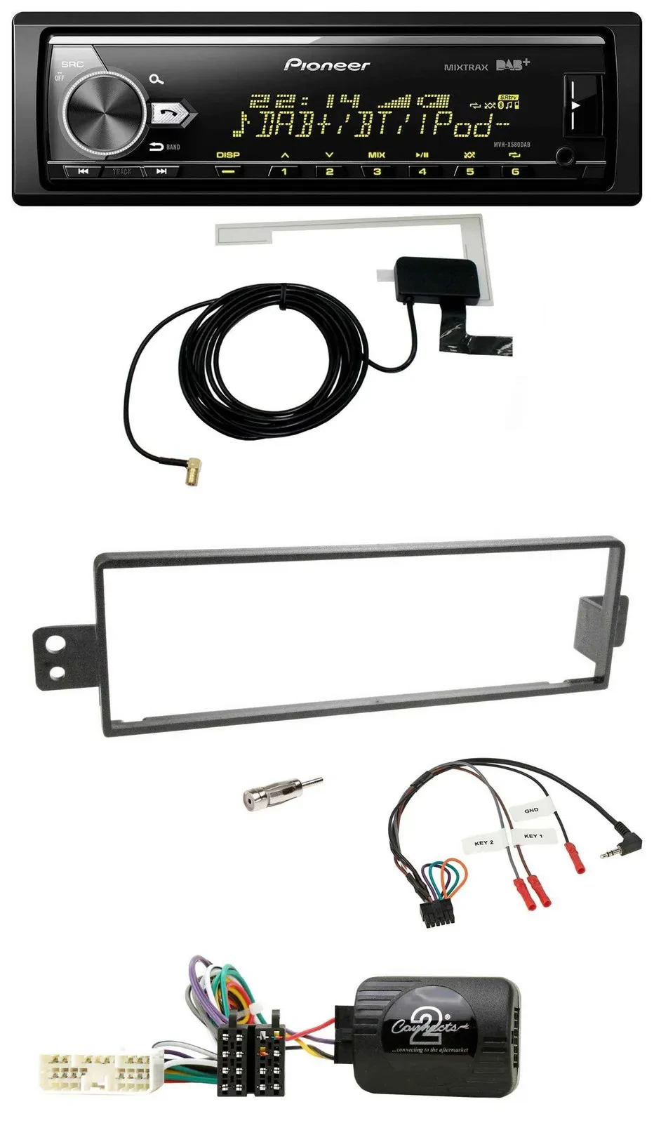 Pioneer Bluetooth DAB USB Lenkrad Autoradio für SsangYong Rexton 2003-2006 ohne