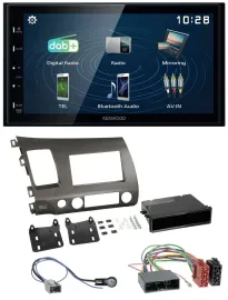 Kenwood 2DIN Bluetooth MP3 USB DAB Autoradio für Honda Civic Hybrid FD3 06-10 an