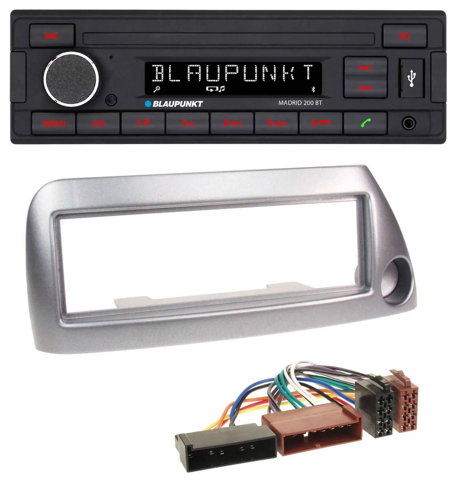 Blaupunkt USB AUX Bluetooth MP3 Autoradio für Ford Ka bis 2008 silber-metallic