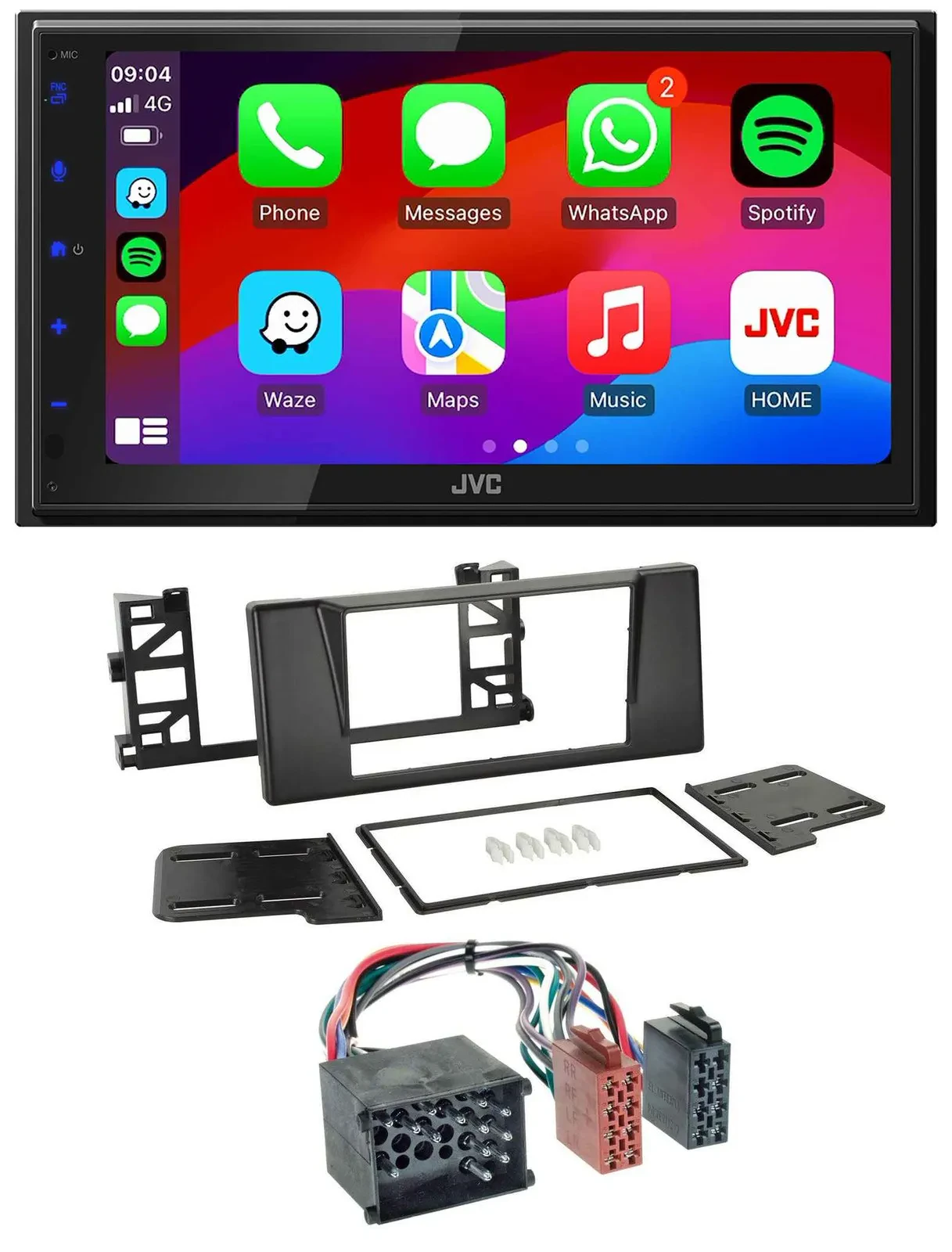 JVC Bluetooth USB MP3 2DIN DAB Autoradio für BMW 5er (E39) X5 Rundpin