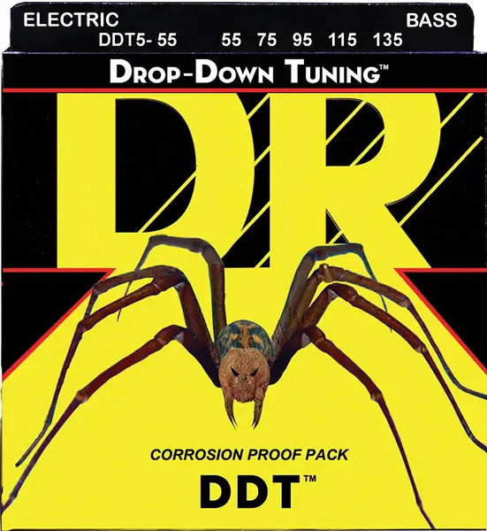 Струны для 5-струнной бас-гитары DR Strings Drop-Down Tuning DDT5-55 55-135