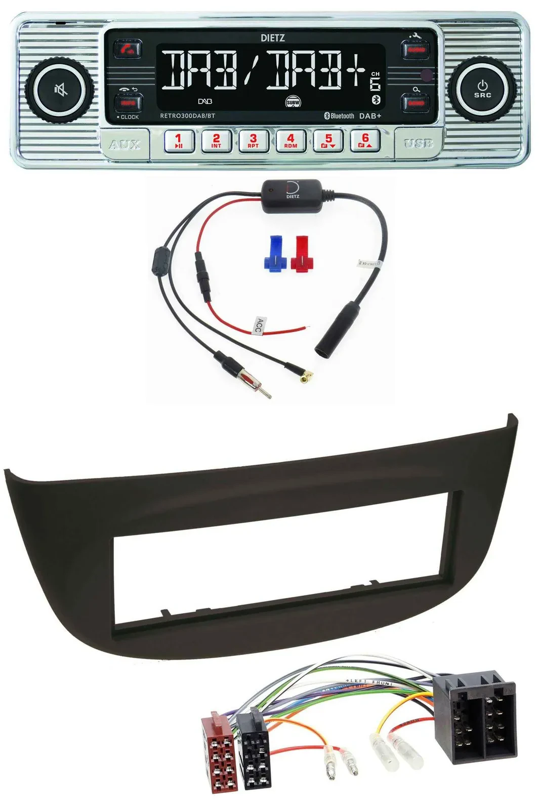 Dietz DAB USB MP3 Bluetooth Autoradio für Renault Twingo (07-12) schwarz