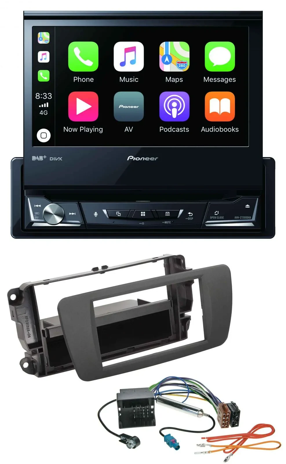 Pioneer DVD Bluetooth DAB USB MP3 Autoradio für Seat Ibiza (ab 12) - tuam grey