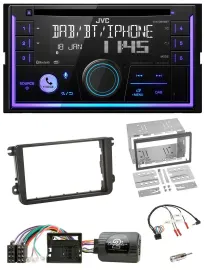JVC Lenkrad USB 2DIN DAB Bluetooth CD Autoradio für Skoda Fabia 5J 2007-2014