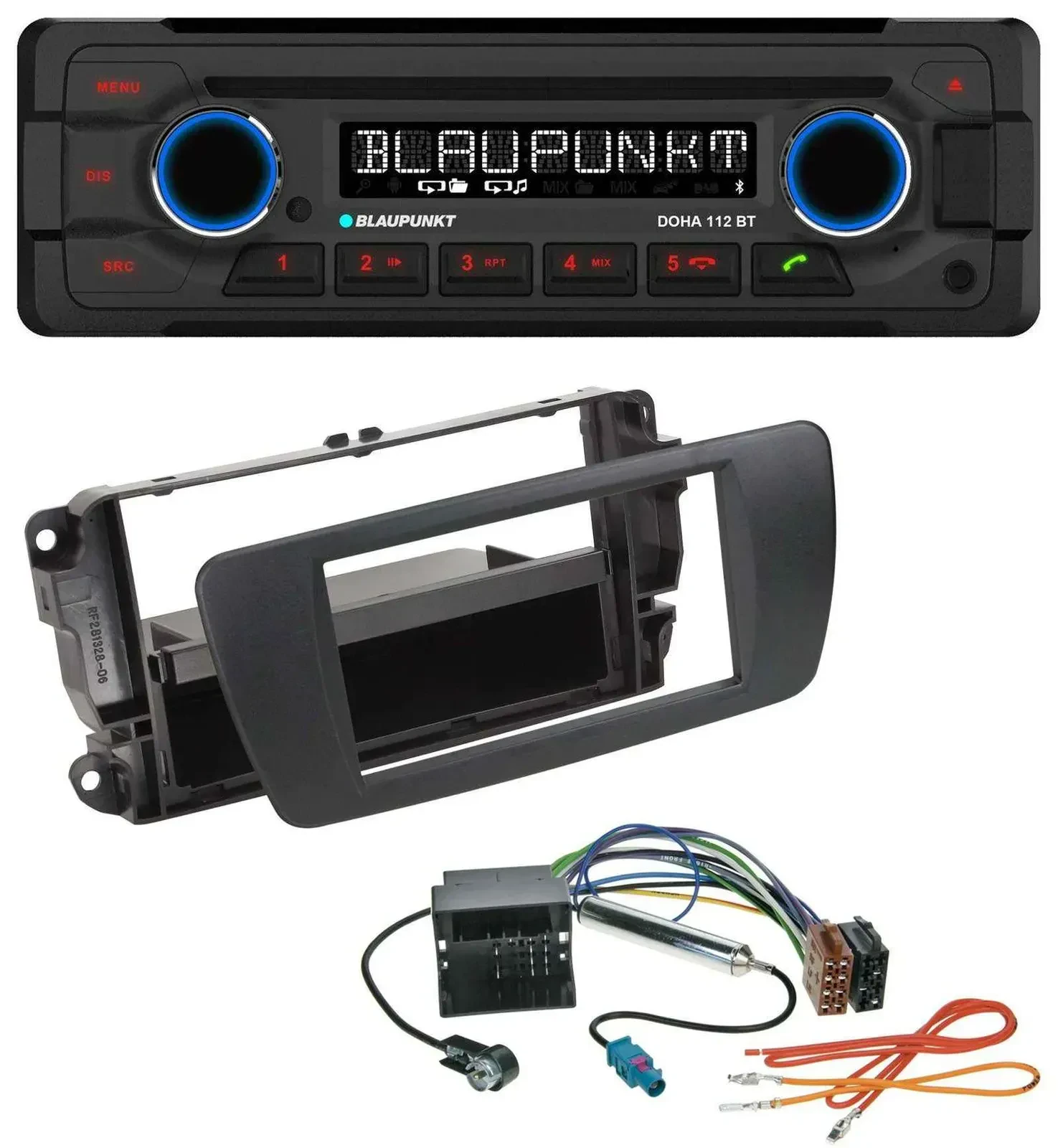 Blaupunkt AUX MP3 CD Bluetooth USB Autoradio für Seat Ibiza 6J ab 08 nitschwarz
