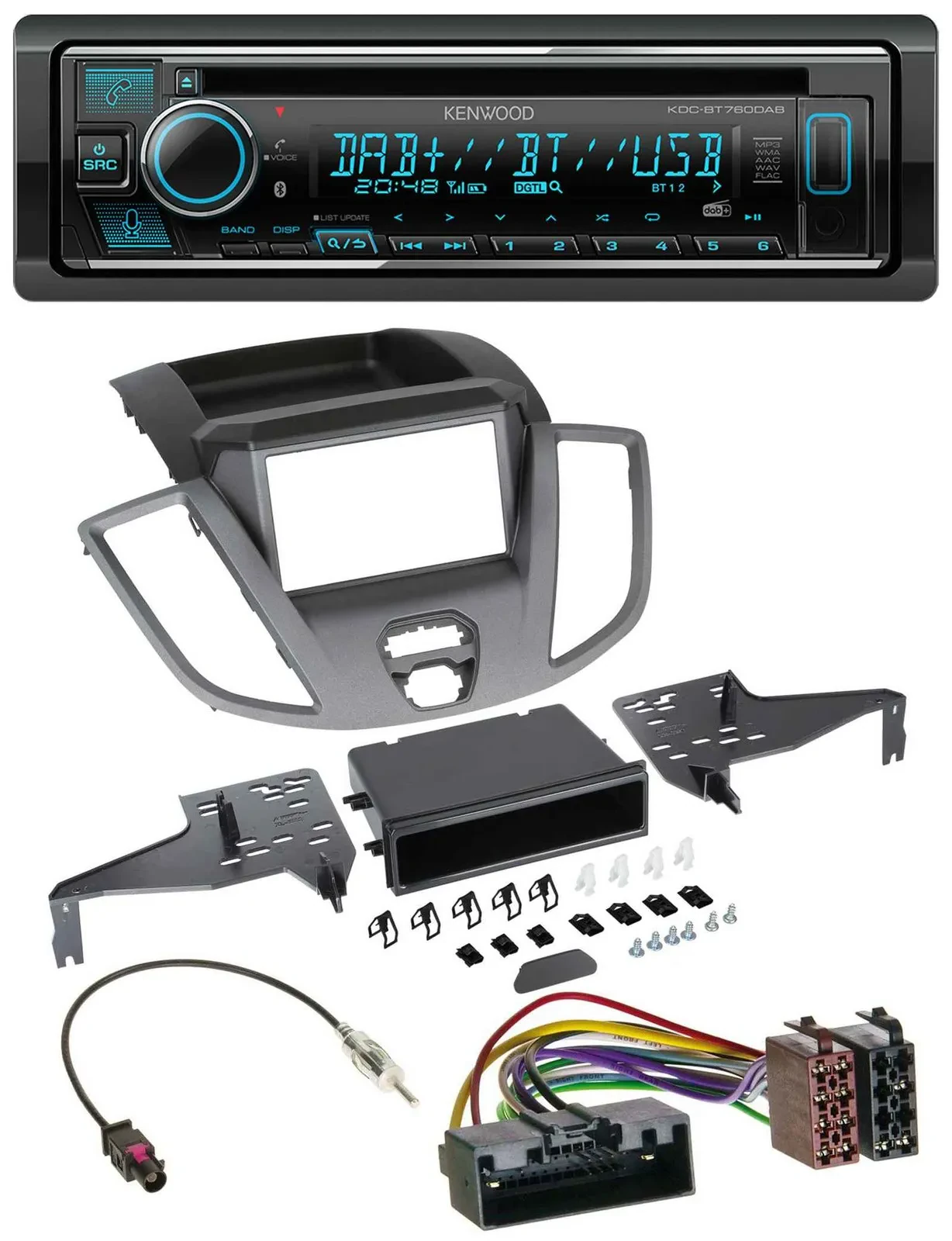 Kenwood MP3 Bluetooth DAB USB CD Autoradio für Ford Transit V363 (2014-2018)