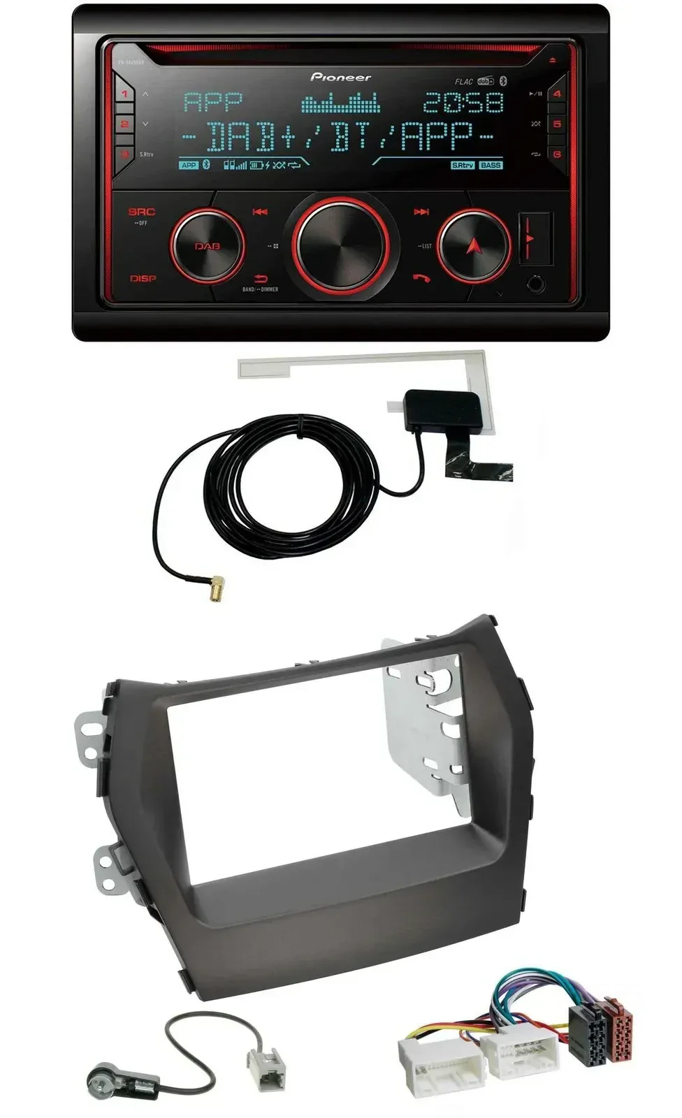 Автомагнитола для Hyundai Santa Fe Pioneer 2-DIN CD USB Bluetooth DAB MP3