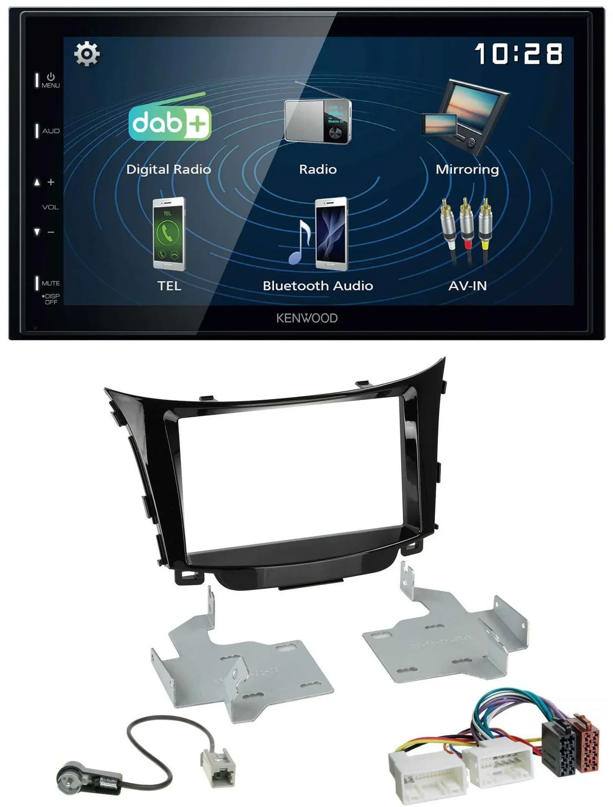 Автомагнитола для Hyundai i30 (с 2012) Kenwood 2DIN, Bluetooth, MP3, USB, DAB