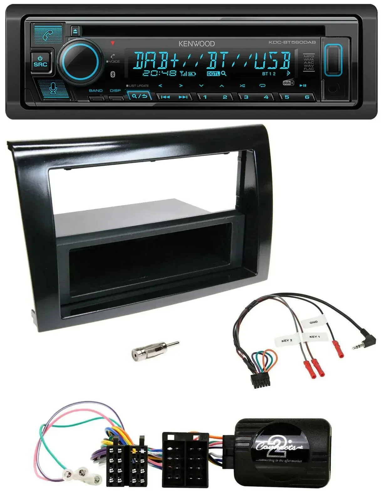 Автомагнитола Kenwood Bluetooth DAB CD USB для Fiat Bravo 2007–2014
