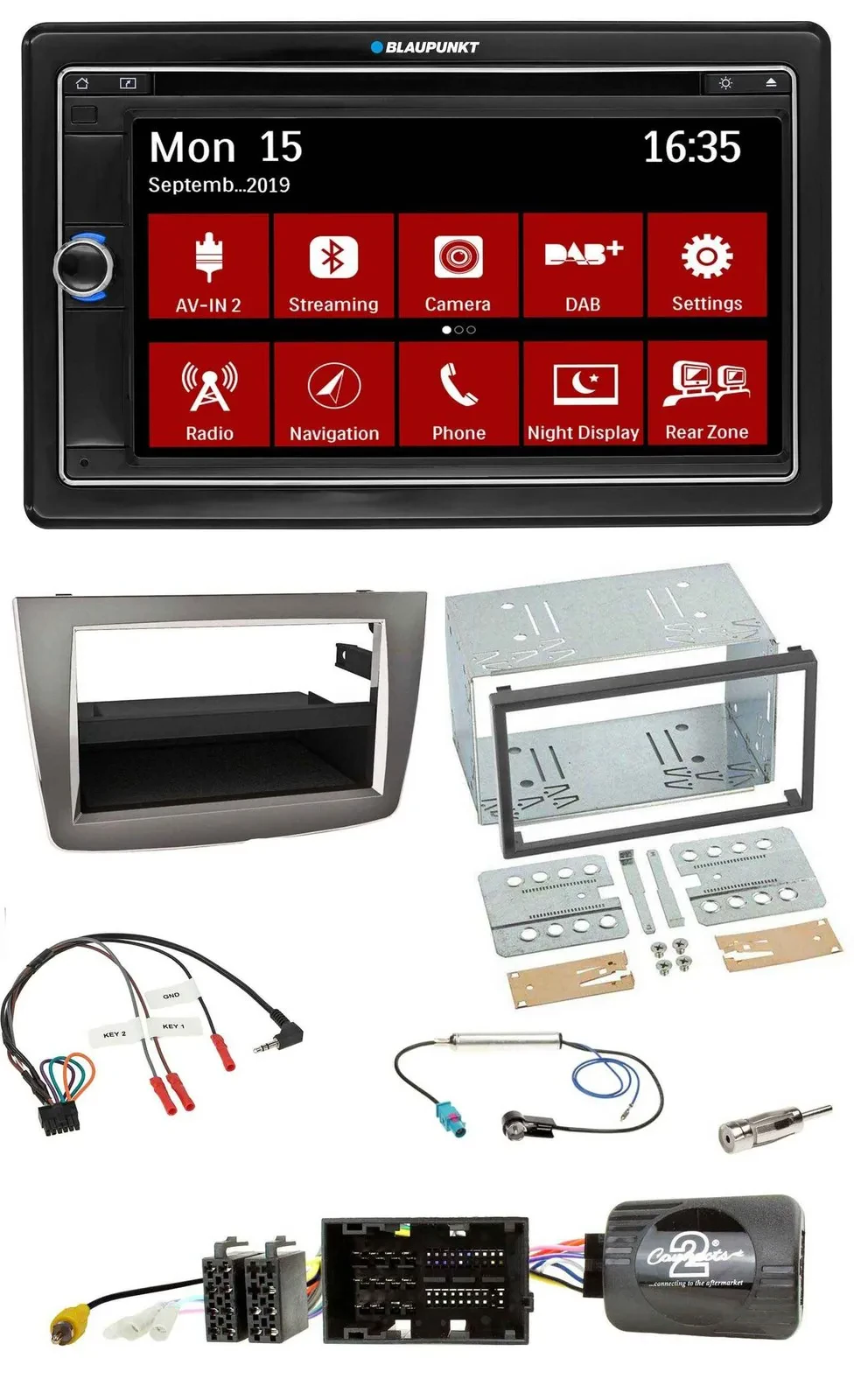 Blaupunkt 2DIN USB DAB Lenkrad Bluetooth TMC Navigation für Alfa Romeo Mito 2014