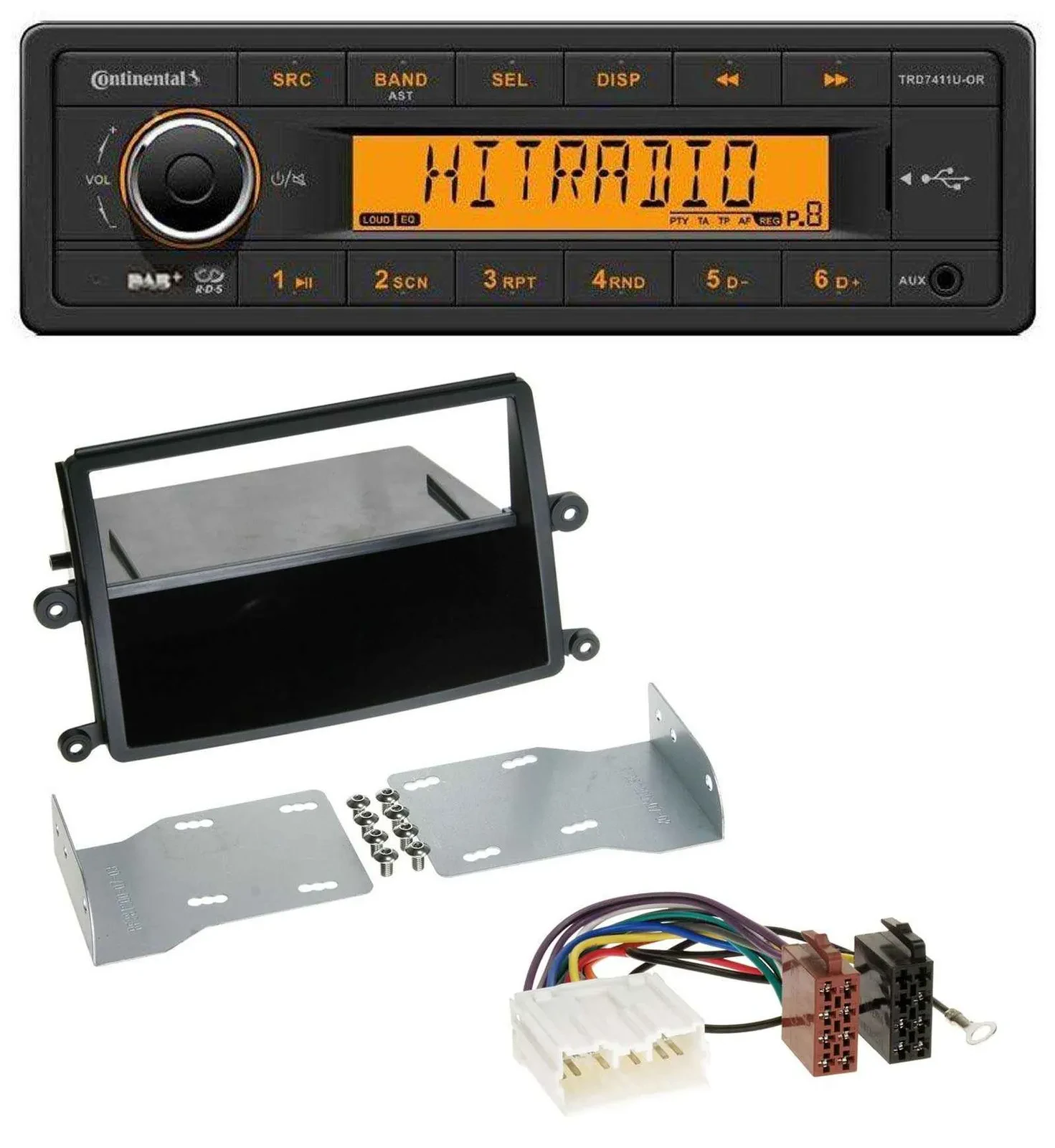 Continental 1DIN DAB MP3 AUX USB Autoradio für Mitsubishi L200 (KAOT, ab 2006)