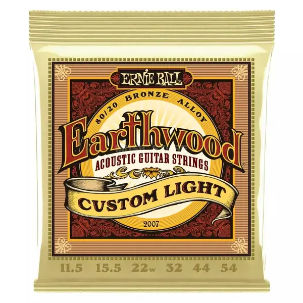 Струны для акустической гитары ERNIE BALL 2007 Earthwood 80/20 Bronze Custom Light 11.5-54