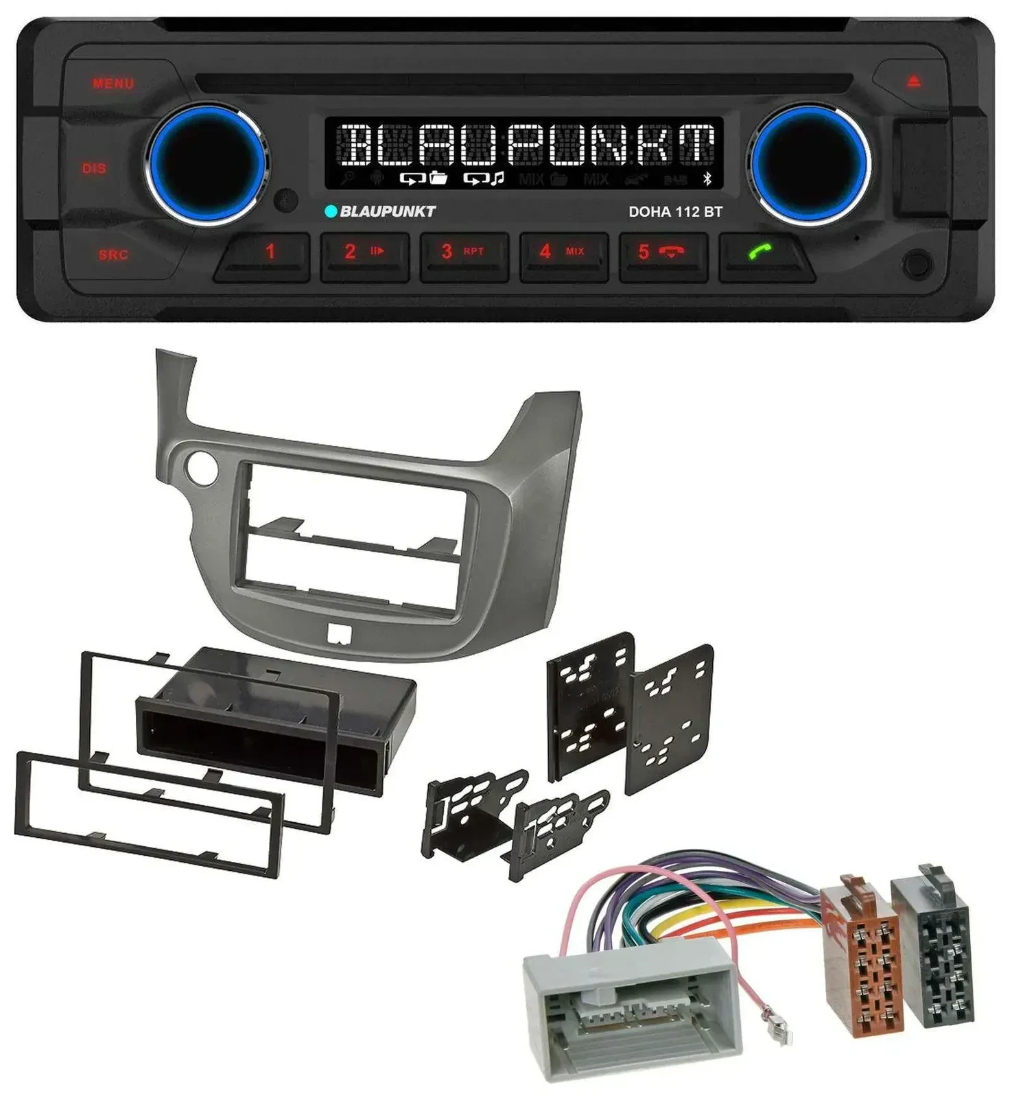 Blaupunkt AUX MP3 CD Bluetooth USB Autoradio für Honda Jazz (ab 2009) - silber