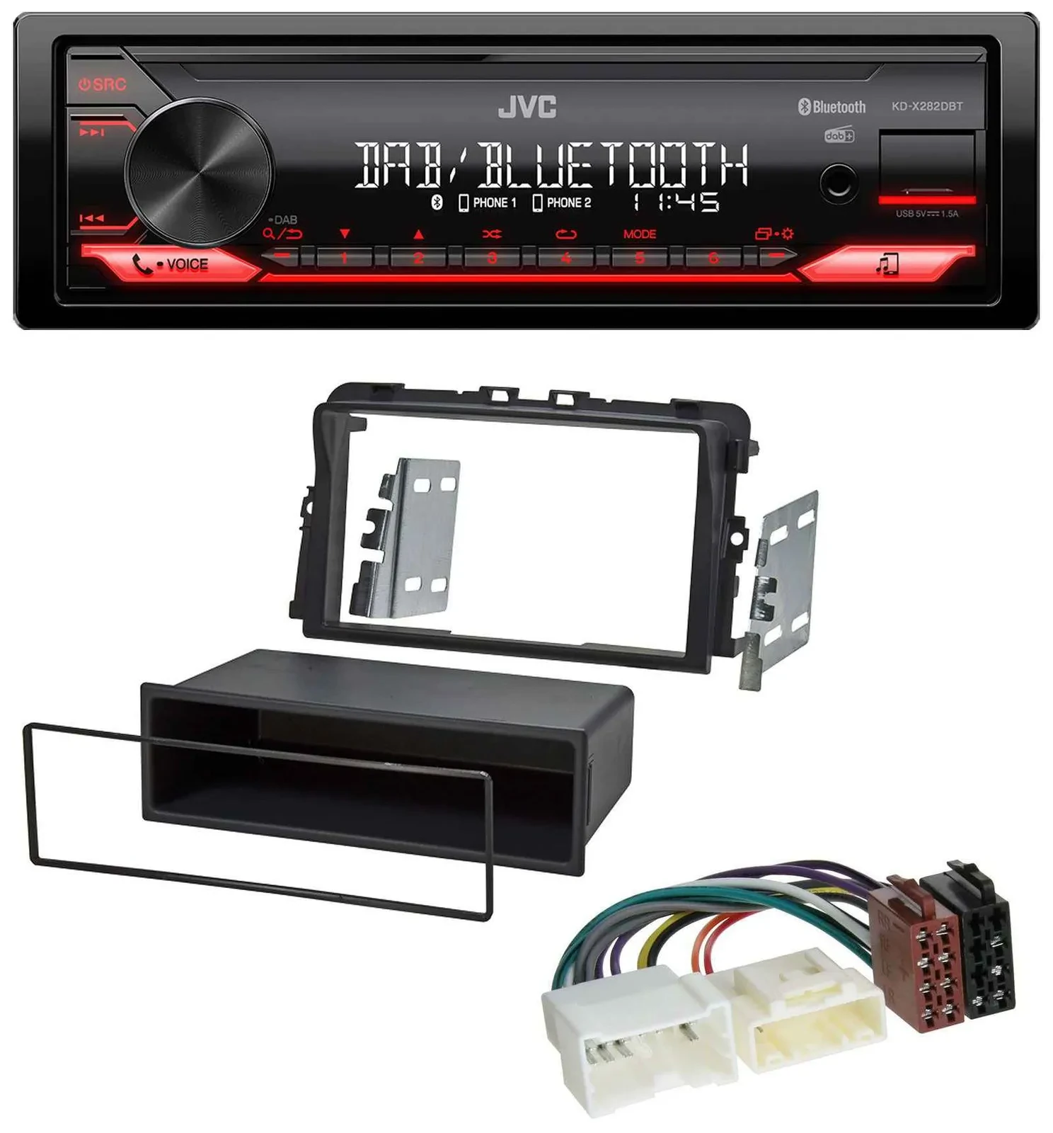 JVC Bluetooth USB DAB MP3 Autoradio für Opel Vivaro Combi J7 Kasten F7 11-15