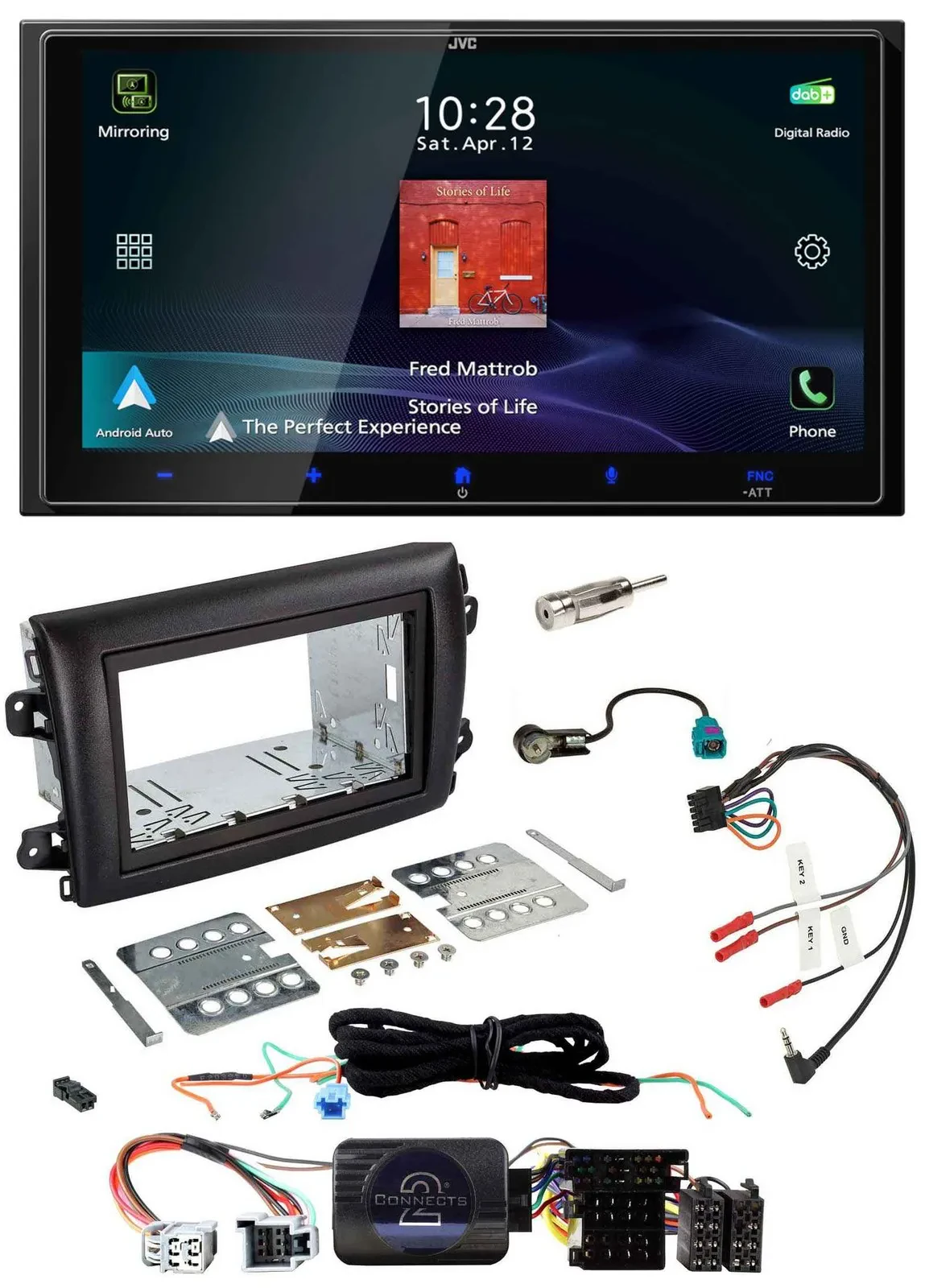 Автомагнитола JVC 2DIN USB Bluetooth DAB для Fiat Ducato Serie 8 (с 2021)