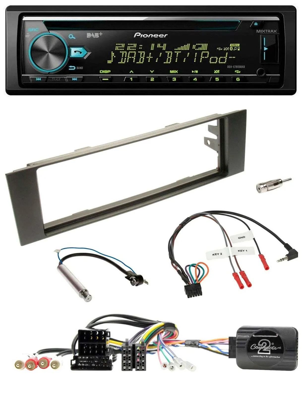 Pioneer DAB Lenkrad CD USB Bluetooth Autoradio für Audi A3 (2003-2006)