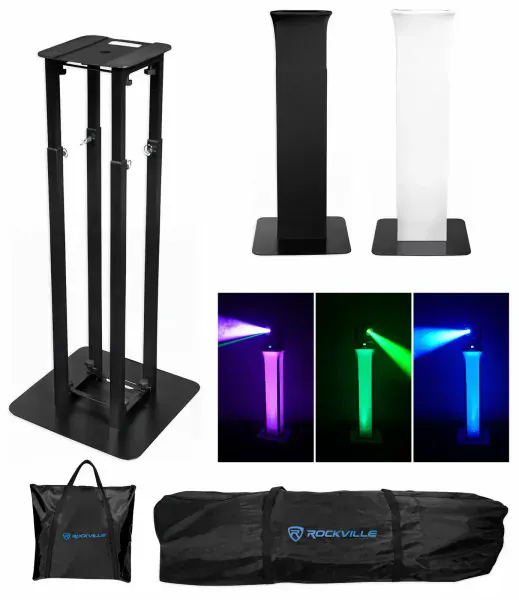 (1) Rockville Black Adjustable Totem Speaker Stand For Gemini GVX-12P